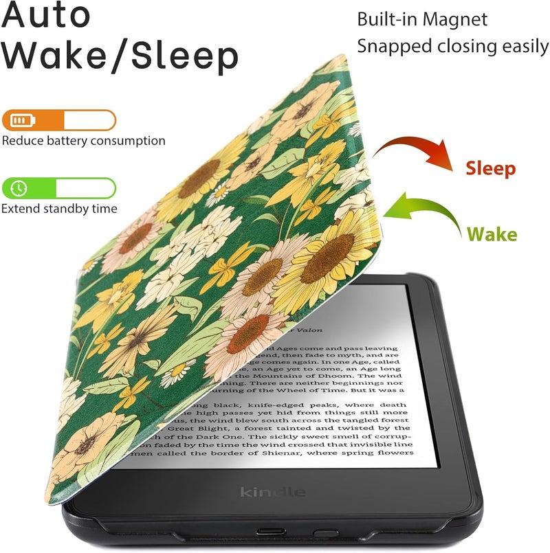 CoBak Case for All New 6 Inch E-Reader 2024 and 2022 (11 Generation) - PU Leather Smart Cover, Auto Sleep and Wake, Premium Protective Case for Kindle, Boox, Kobo - Image 3